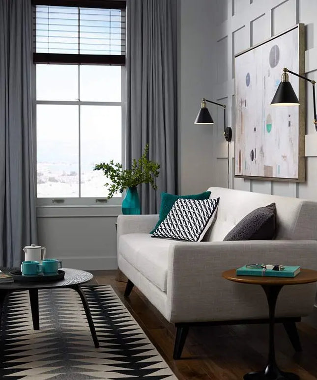 360 Lighting Wray Black and Antique Brass Plug-In Wall Lamps Set of 2 360 Lighting