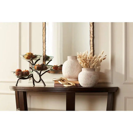 Gavora 9 3/4" High White with Rust Antique Decorative Vase Kensington Hill