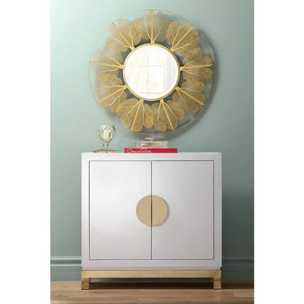 Twig 8" Wide Cast Brass and Clear Glass Bud Vase Global Views