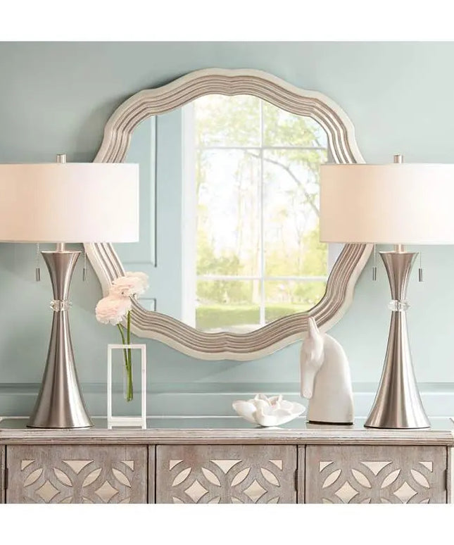 360 Lighting Rachel 28" Metal Column Modern Table Lamps Set of 2 360 Lightning