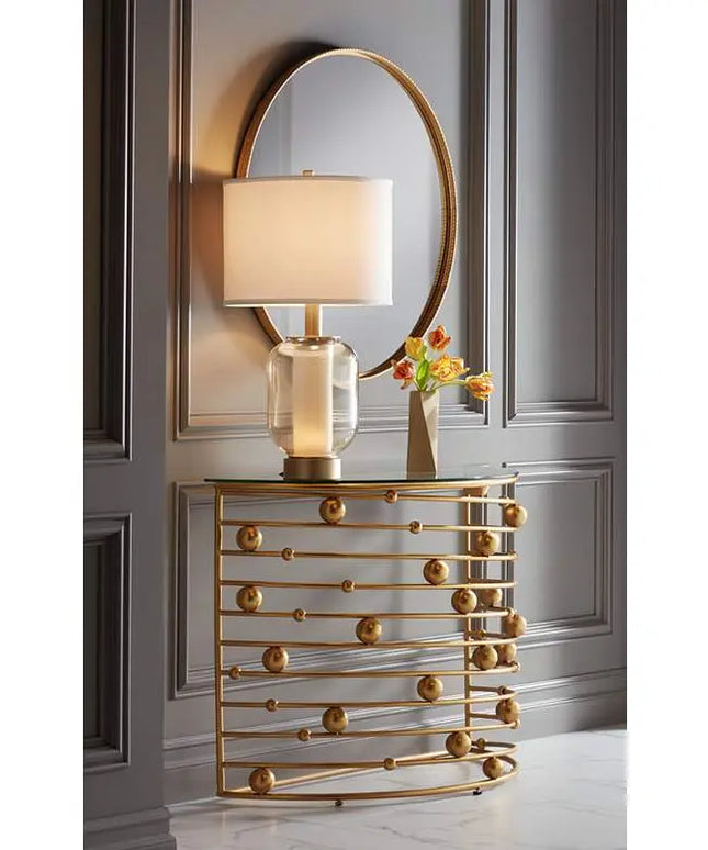 Possini Euro Sophia 28" Champagne Glass Night Light Table Lamp Possini Euro Design