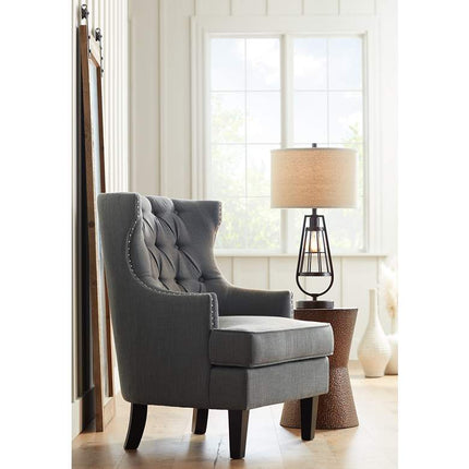 Cutler 14" Wide Antiqued Copper Bronze Modern Accent Table