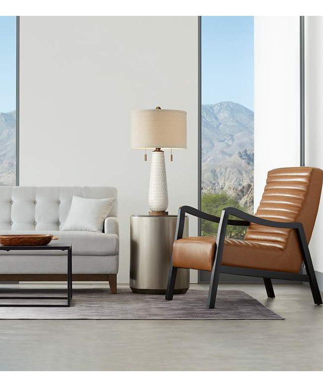 Possini Euro Kingston 32 3/4" High Pull Chain White Ceramic Table Lamp Possini Euro Design