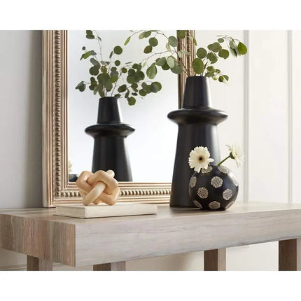 Decker 17 3/4" High Matte Black Ceramic Vase Studio 55D