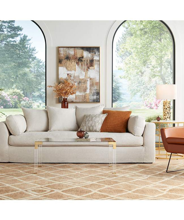 Brassica 23 3/4" Wide Faux Marble and Gold Modern Tea Table