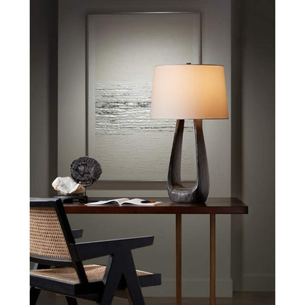 Possini Euro Woodwork 30" Black Finish Open Base Modern Table Lamp