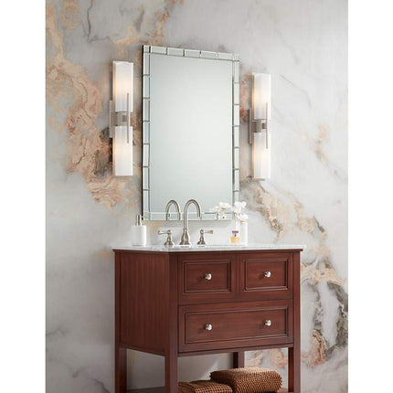 Possini Euro Midtown 23 1/2" High Satin Nickel Bath Light Set of 2