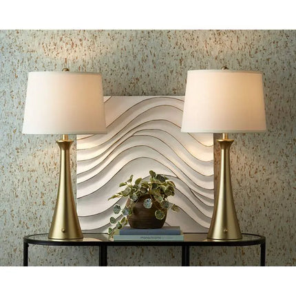 360 Lighting Karl 27 1/2" Modern Gold USB Table Lamps Set of 2 360 Lightning