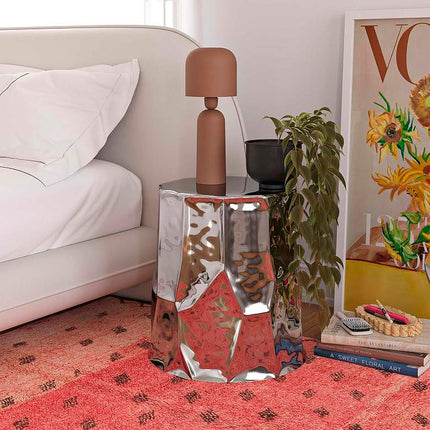 TOV Forma 15 1/4" Wide Modern Polished Chrome Side Table