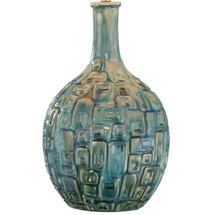 360 Lighting 26" Mid-Century Teal Ceramic Gourd Table Lamps Set of 2 360 Lightning