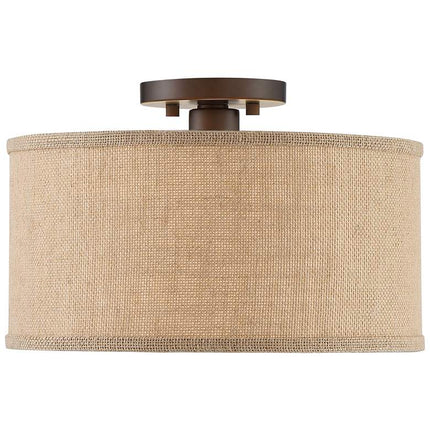 360 Lighting Adams Burlap Drum Shade Ceiling Lights Set of 2 360 Lightning