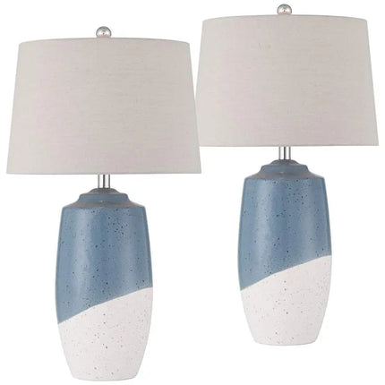 360 Lighting Aegean 28" High Coastal Blue Ceramic Table Lamp Set of 2 360 Lightning
