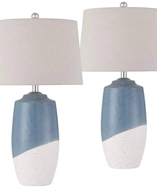 360 Lighting Aegean 28" High Coastal Blue Ceramic Table Lamp Set of 2 360 Lightning