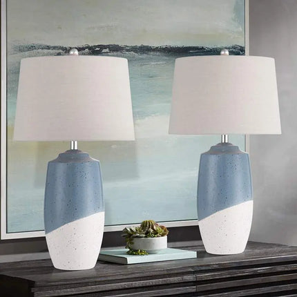 360 Lighting Aegean 28" High Coastal Blue Ceramic Table Lamp Set of 2 360 Lightning