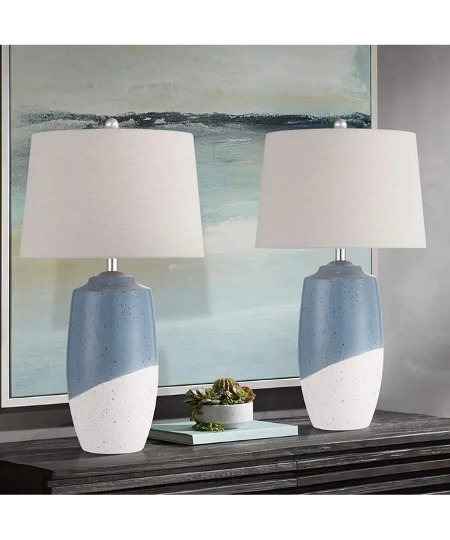 360 Lighting Aegean 28" High Coastal Blue Ceramic Table Lamp Set of 2 360 Lightning