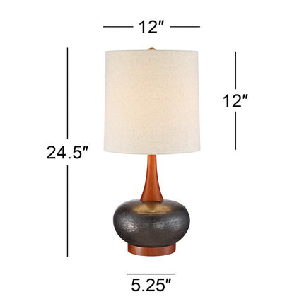 360 Lighting Andi 24 1/2" Wood and Ceramic Mid-Century Modern Lamp