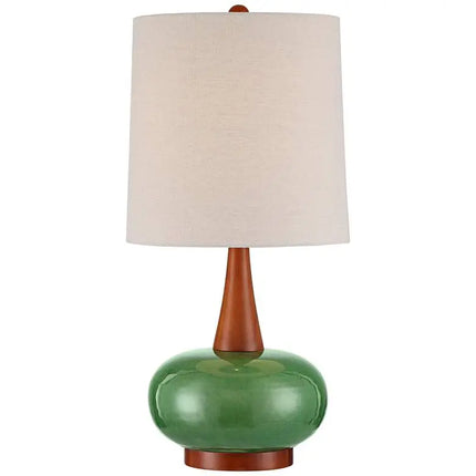 360 Lighting Andi 25" Modern Wood and Green Ceramic Table Lamp 360 Lightning