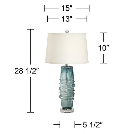 360 Lighting Artic Blue Sea Handcrafted Modern Glass Table Lamp 360 Lightning