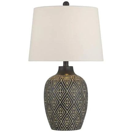 360 Lighting Benito 23 1/2" High Diamond Pattern Jar Table Lamp 360 Lightning