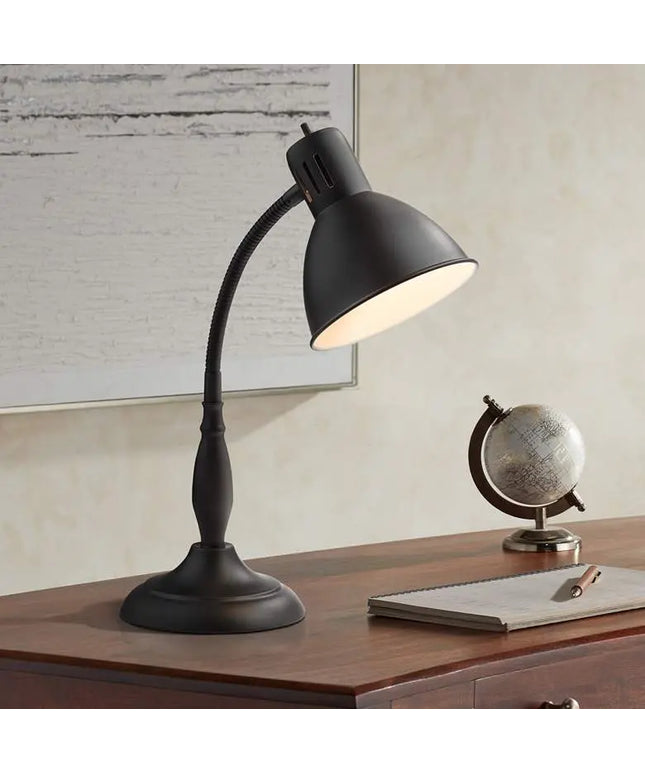 360 Lighting Breck 17" Traditional Bronze Flex Arm Gooseneck Desk Lamp 360 Lightning
