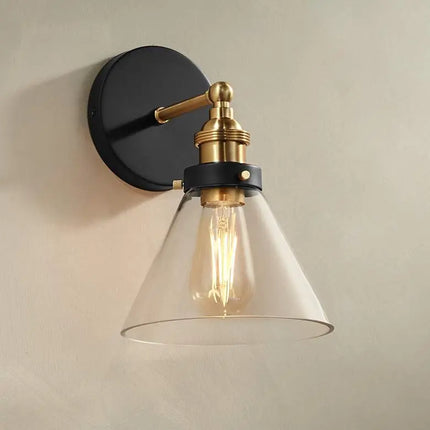 360 Lighting Burke 10 3/4" Black and Brass Glass LED Wall Sconce 360 Lightning