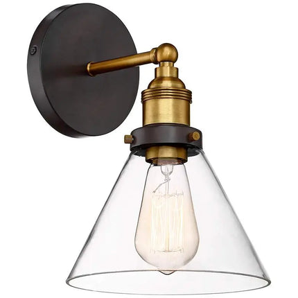 360 Lighting Burke 10 3/4" Bronze Warm Brass LED Wall Sconces Set of 2 360 Lightning