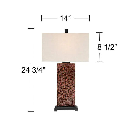 360 Lighting Caldwell 24 3/4" Hammered Bronze Table Lamps Set of 2 360 Lightning