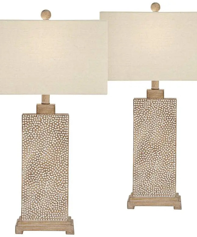 360 Lighting Caldwell 26 3/4" Hammered Base Table Lamps Set of 2 360 Lightning