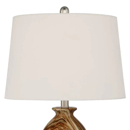 360 Lighting Carlton 28" Brown Faux Marble Table Lamps Set of 2 360 Lightning