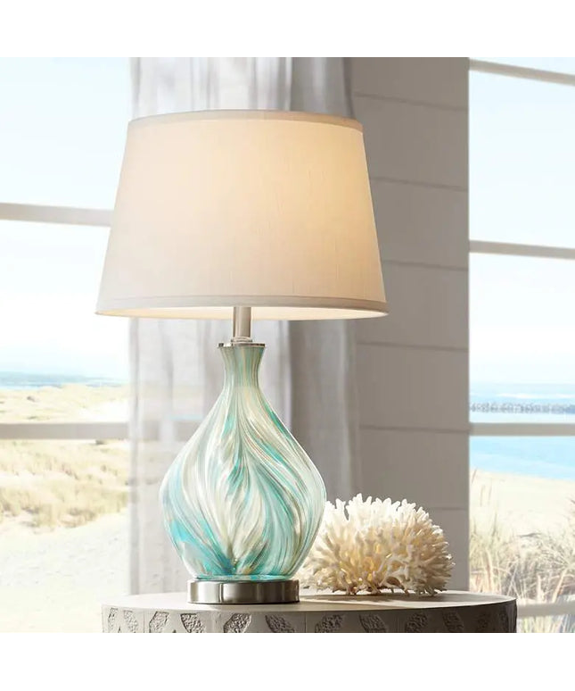 360 Lighting Cirrus 22" High Blue Gray Art Glass Table Lamp 360 Lightning