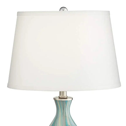 360 Lighting Cirrus Blue and Gray Art Glass Vase Table Lamps Set of 2 360 Lightning