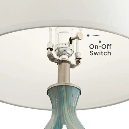 360 Lighting Cirrus Blue and Gray Art Glass Vase Table Lamps Set of 2 360 Lightning