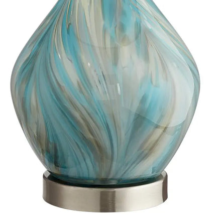 360 Lighting Cirrus Blue and Gray Art Glass Vase Table Lamps Set of 2 360 Lightning