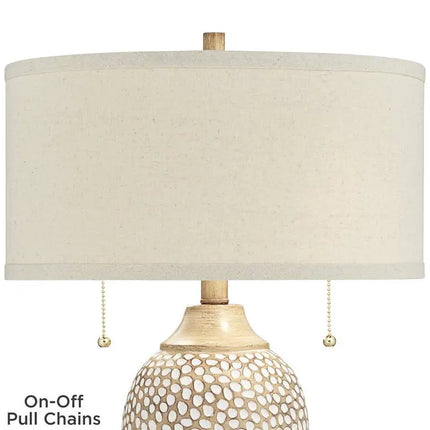 360 Lighting Cody 24 1/2" Textured Pebble Beige Table Lamps Set of 2 360 Lightning