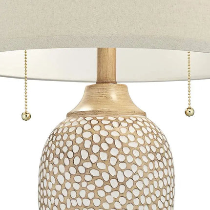 360 Lighting Cody 24 1/2" Textured Pebble Beige Table Lamps Set of 2 360 Lightning