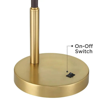 360 Lighting Colborne 28" Leather Wrap Brass Mid-Century Desk Lamp 360 Lightning