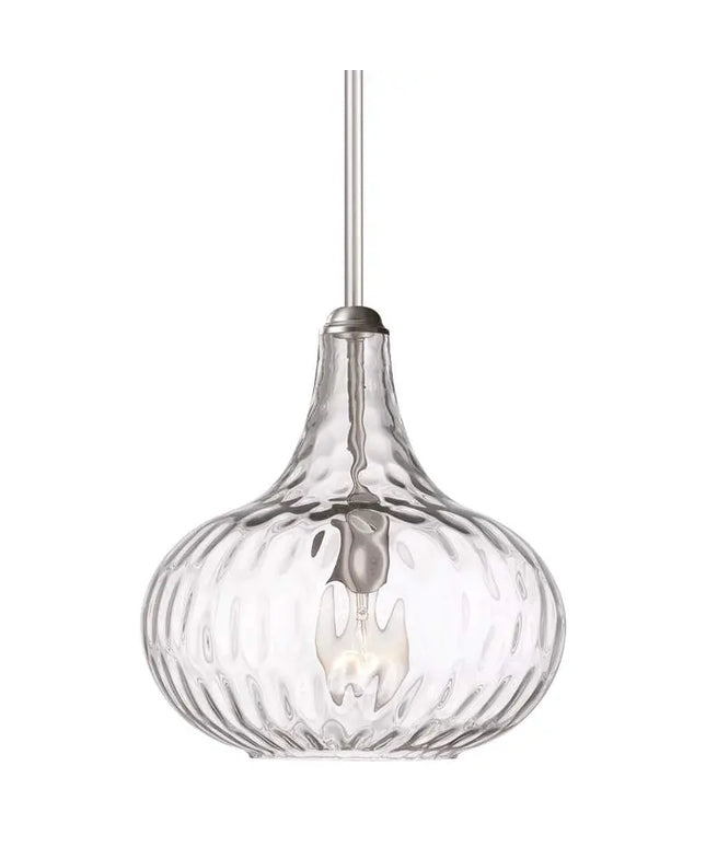 360 Lighting Cora 11" Wide Modern Nickel and Textured Glass Pendant 360 Lightning