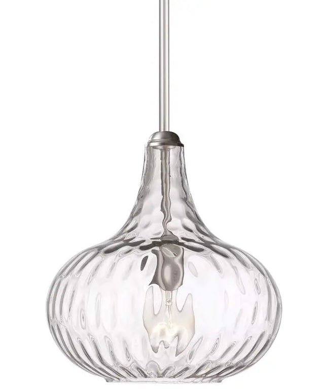 360 Lighting Cora 11" Wide Modern Nickel and Textured Glass Pendant 360 Lightning
