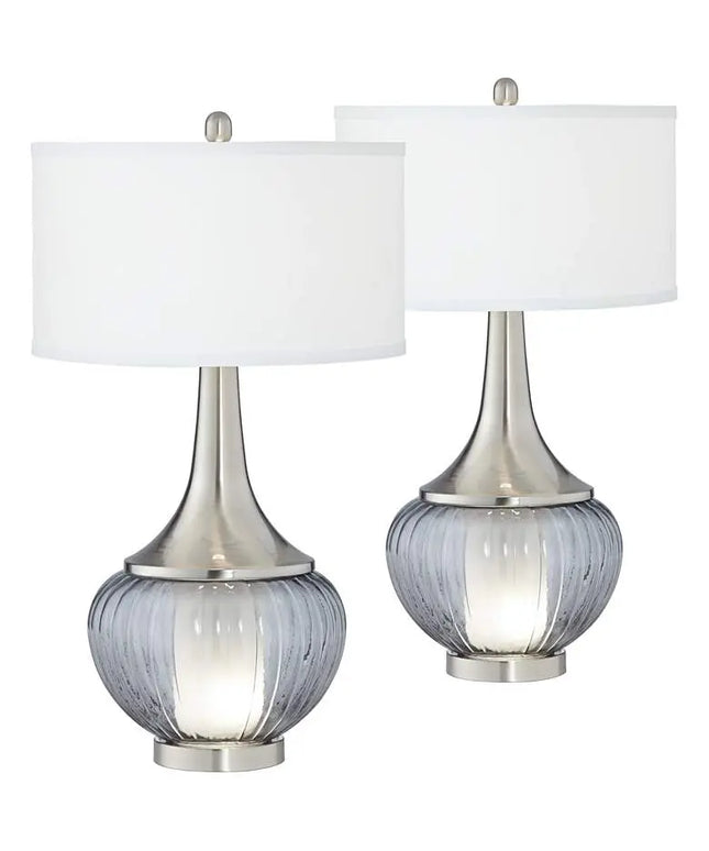 360 Lighting Courtney 28 1/2" Glass Night Light Table Lamps Set of 2 360 Lightning