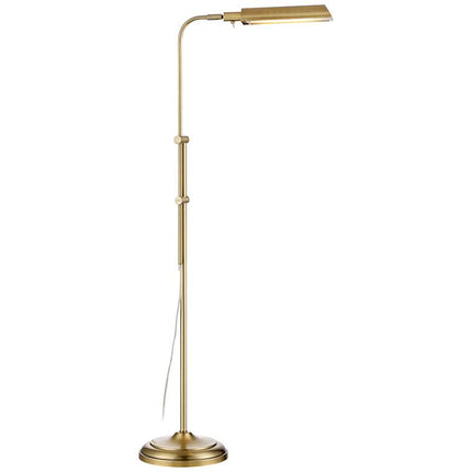 360 Lighting Culver Adjustable Height Aged Brass Pharmacy LED Floor Lamp
