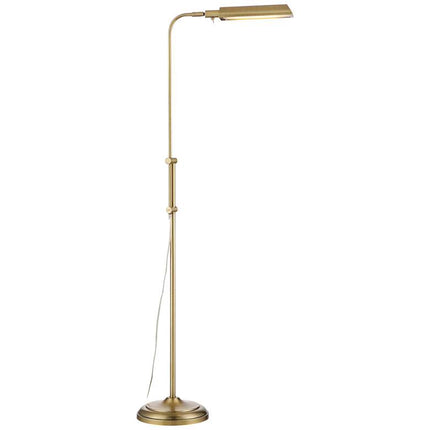 360 Lighting Culver Adjustable Height Aged Brass Pharmacy LED Floor Lamp