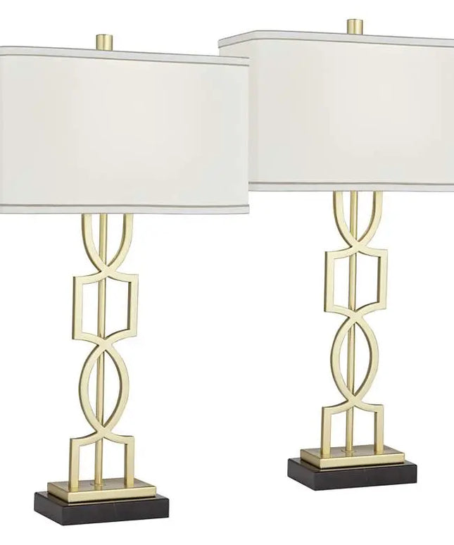 360 Lighting Evan 28 1/4" Gold Modern Luxe Table Lamps Set of 2 360 Lightning
