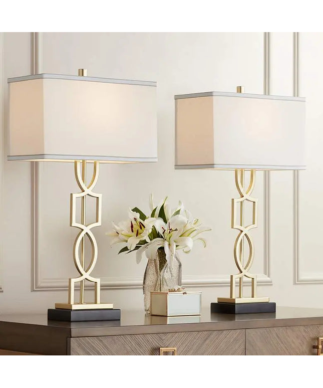 360 Lighting Evan 28 1/4" Gold Modern Luxe Table Lamps Set of 2 360 Lightning