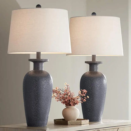 360 Lighting Glenwood 28" Charcoal Gray Table Lamps Set of 2 360 Lightning