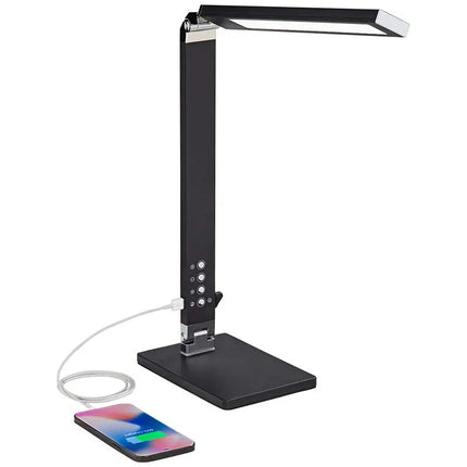 360 Lighting Jett 16 1/2" Black Modern LED Desk Lamp with USB Port 360 Lightning
