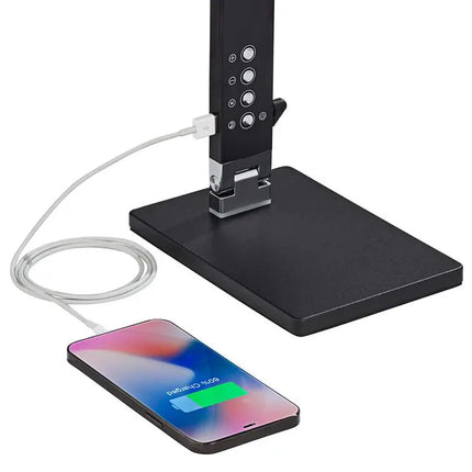 360 Lighting Jett 16 1/2" Black Modern LED Desk Lamp with USB Port 360 Lightning