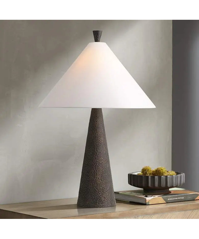 360 Lighting June 27" High Modern Black Cone Table Lamp 360 Lightning