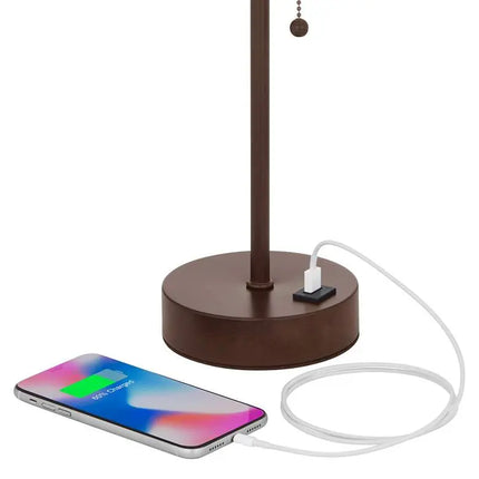 360 Lighting Justin 18 1/4" High Bronze USB Table Lamps Set of 2 360 Lightning