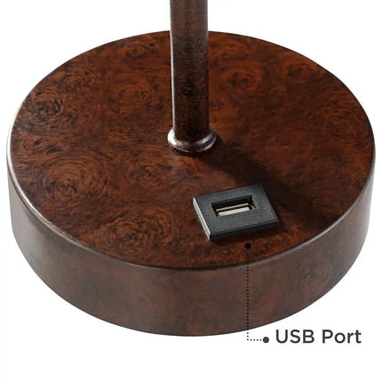 360 Lighting Justin 18 1/4" High Bronze USB Table Lamps Set of 2 360 Lightning