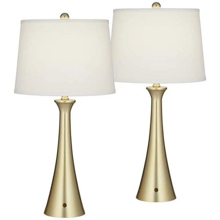 360 Lighting Karl 27 1/2" Modern Gold USB Table Lamps Set of 2 360 Lightning